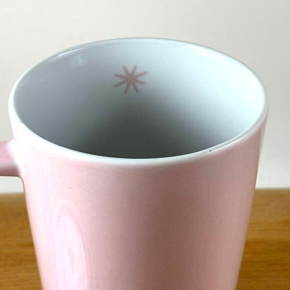 Davids Tea Pink Ceramic Tall Mug & Lid Pink Starry Tree - Picture 4 of 7